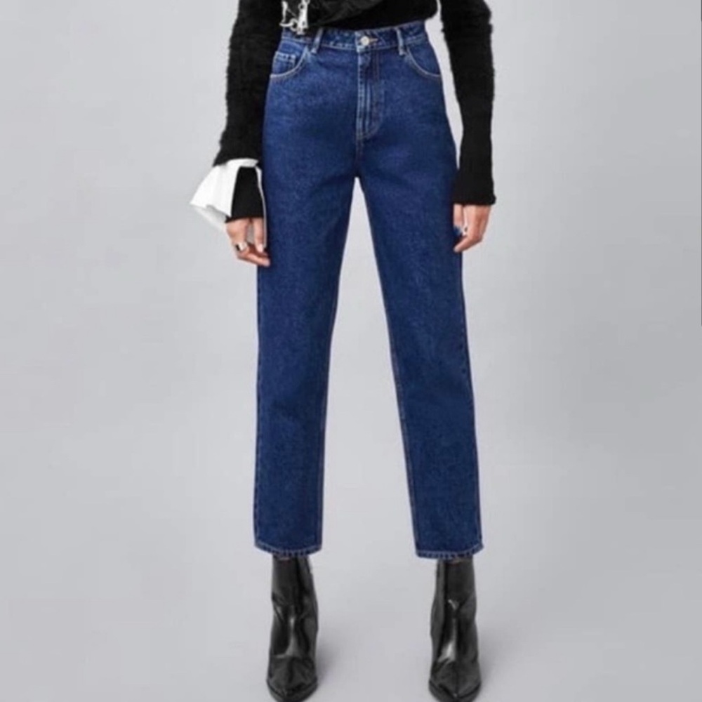 Zara High Wasted Dark Wash Mom Jeans Sz 36/4